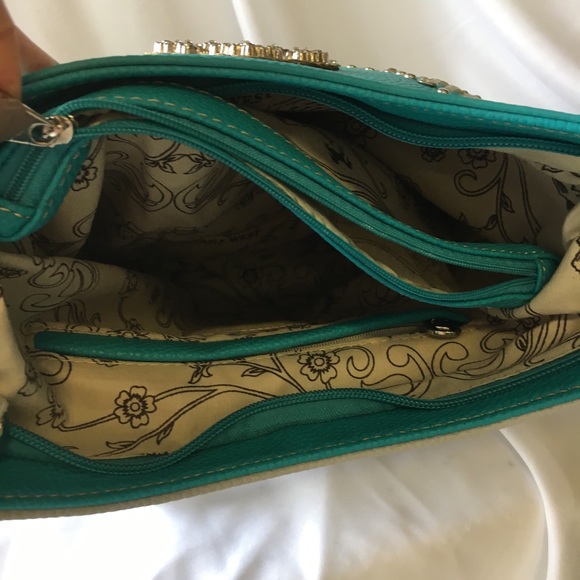 Turquoise cross boho bag - Picture 6 of 6